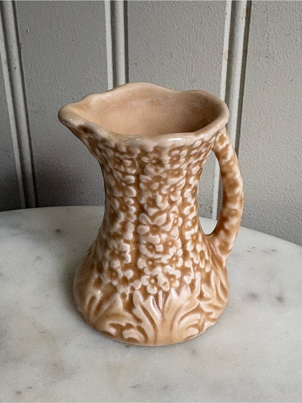 Vintage SylvaC Peach Hollyhock Mini Jug 476 Floral Collectible VTG Mid-Century - Picture 2 of 10